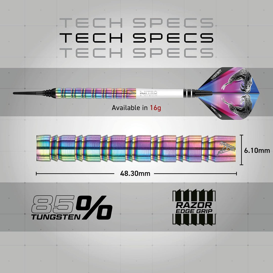RED DRAGON Peter Wright Snakebite 1 Profi Dartpfeile Tungsten Darts Set mit Flights und Schäfte 18.0