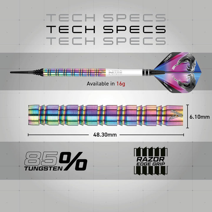RED DRAGON Peter Wright Snakebite 1 Profi Dartpfeile Tungsten Darts Set mit Flights und Schäfte 18.0