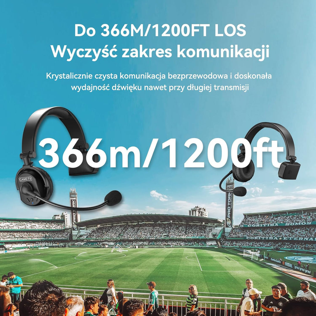 Came-TV 9er-Pack kabelloses Waero-Intercom-Headset, Vollduplex-Intercom-Kommunikationssystem, Entfer