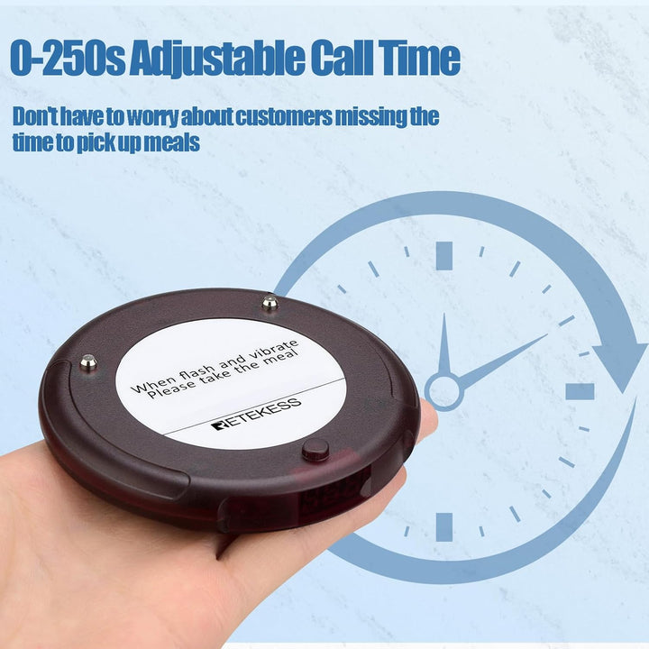 Retekess TD163 Pager Kompatibel mit TD163 Pager Rufsystem, 31 Anrufmodi, 400 m Entfernung, 300 mAh A