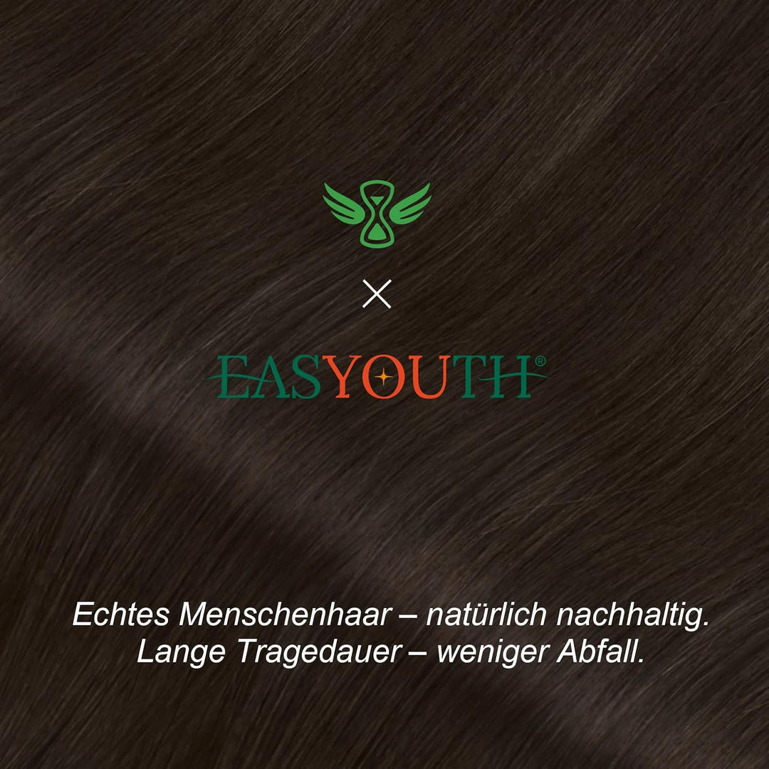 Easyouth Nano Keratin Echtes Menschliches HaarDunkelstes Braun Individuell Nano Tips Haarverlangerun