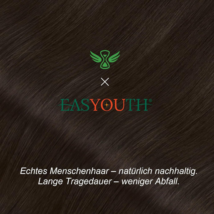 Easyouth Nano Keratin Echtes Menschliches HaarDunkelstes Braun Individuell Nano Tips Haarverlangerun