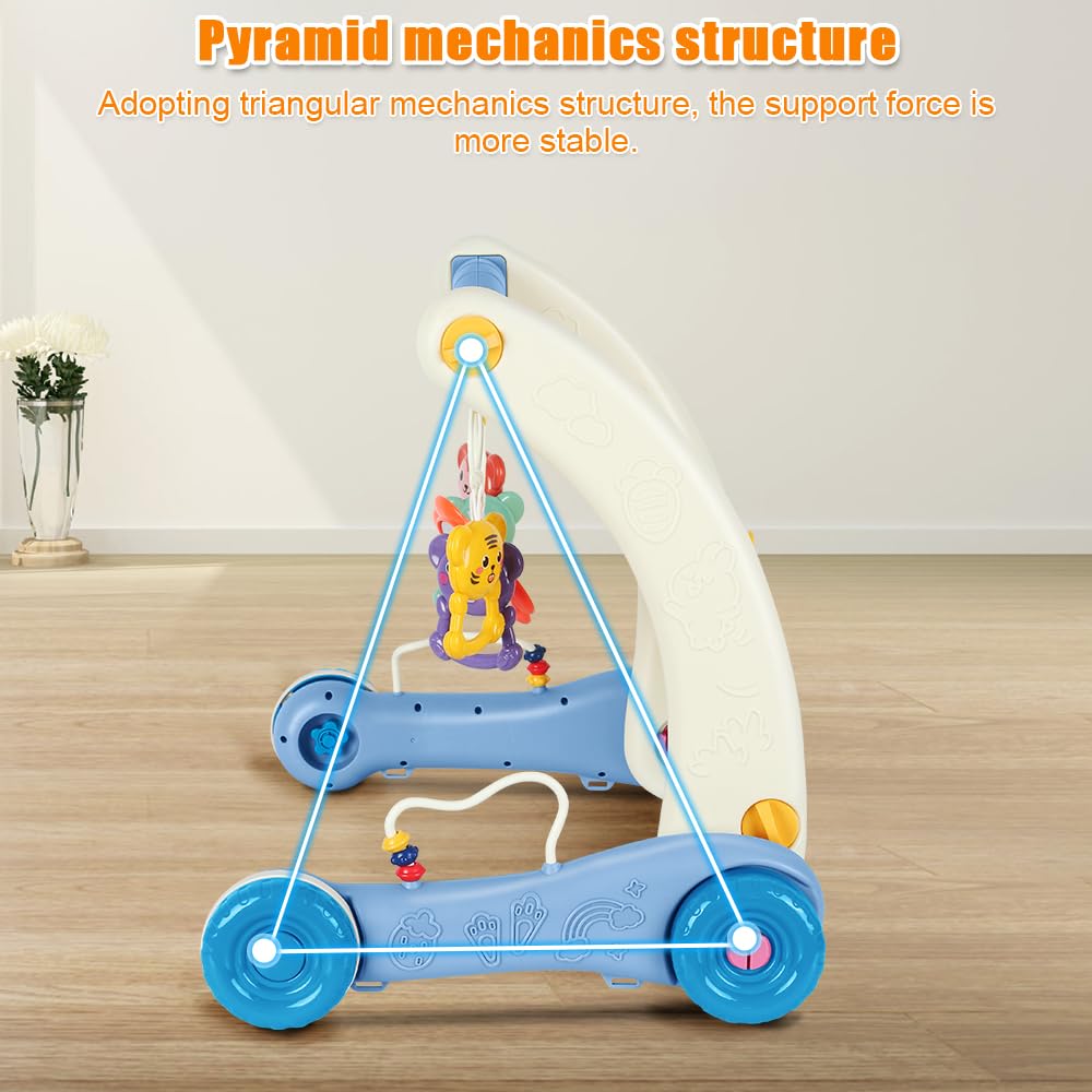 4 IN 1 Piano-Gym Spieldecke,Lauflernwagen,Krabbeldecke mit Musik und Lichtern,Spielmatte mit Spielbo