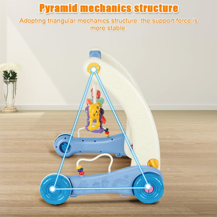 4 IN 1 Piano-Gym Spieldecke,Lauflernwagen,Krabbeldecke mit Musik und Lichtern,Spielmatte mit Spielbo