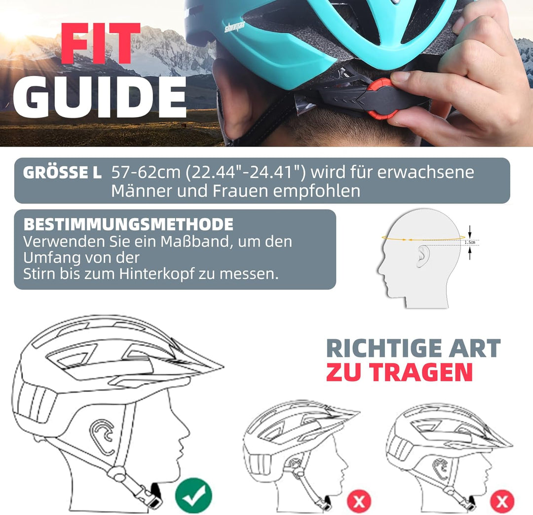 Shinmax Fahrradhelm Herren Damen Fahrradhelm mit Visier Magnetische Abnehmbarer Schutzbrille Fahrrad