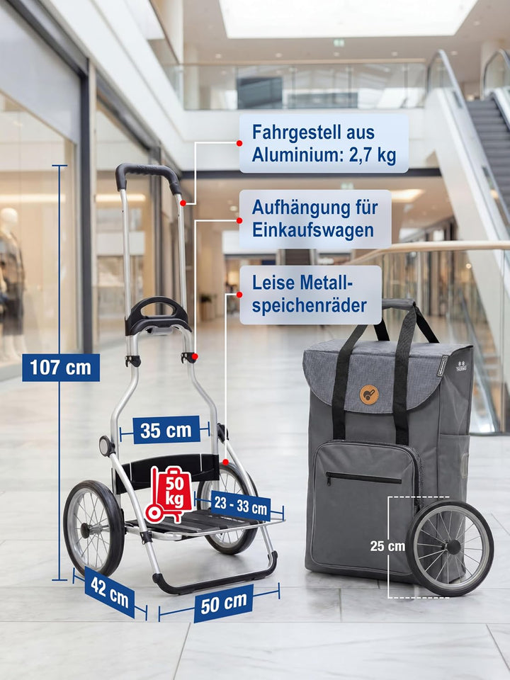 Andersen Einkaufstrolley - klappbar - 45 Liter - mit Kühlfach - Aufhängung für Einkaufswagen - belas