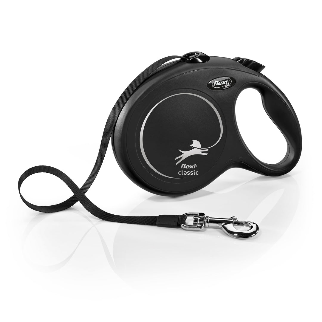FLEXI Klassische einziehbare Hundeleine, 7,9 m, gross, Schwarz