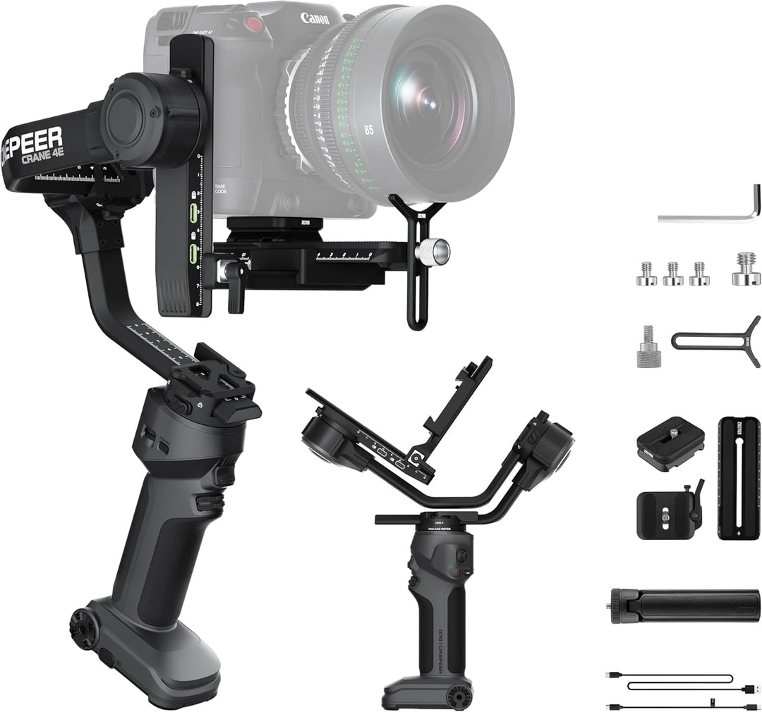 ZHIYUN CINEPEER Crane 4E Gimbal für DSLR-und Spiegellose Kamera, 3-Achsen Stabilisator Gimbal, Leich