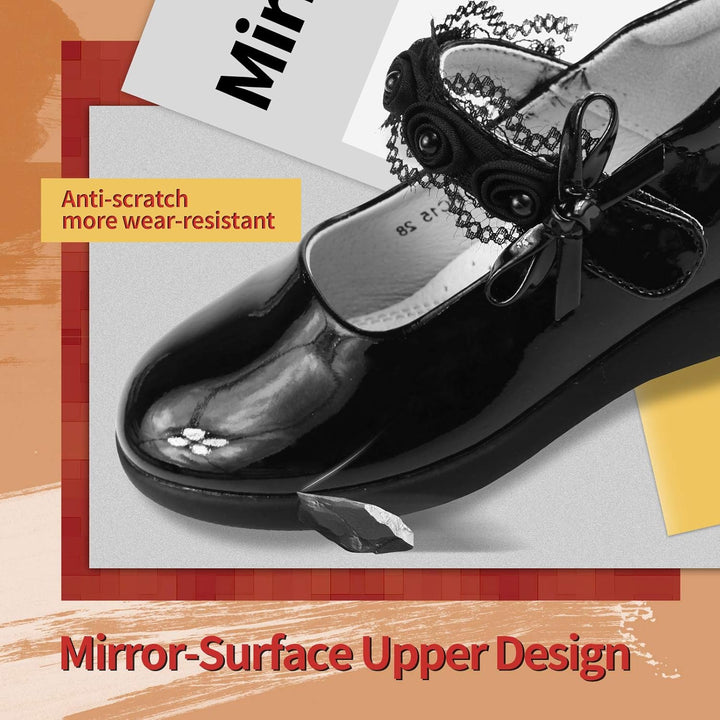 Apawwa MäDchen Mary Jane Flats Schuhe MäDchen Schulschuhe Festliche Schuhe MäDchen Ballerina Schuhe