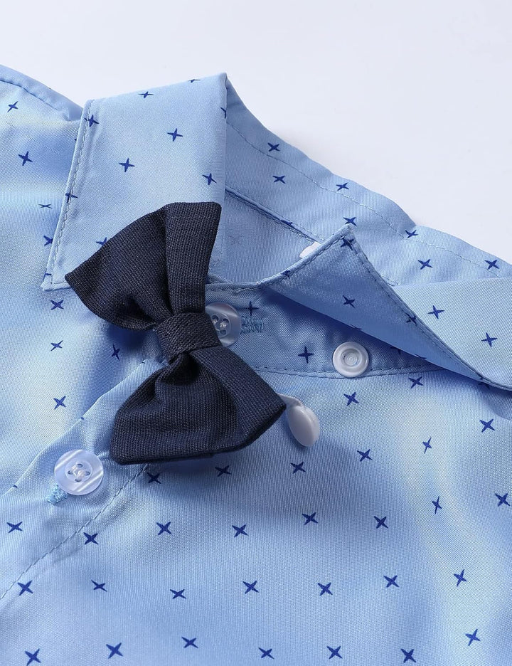 mintgreen Baby Junge Anzüge 2PCS Ostern Outfit Gentleman Hemd Hosen Satz mit Fliege Hosenträger 3-18