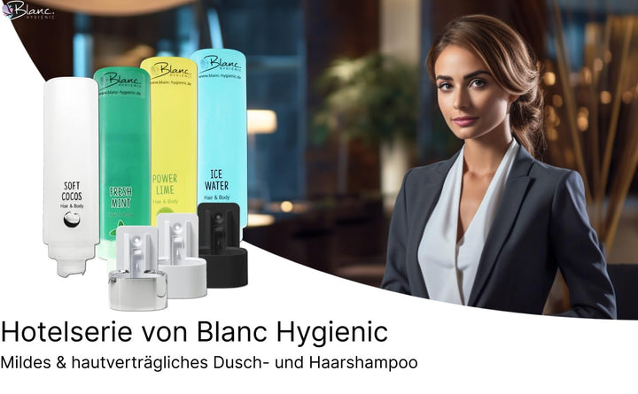 SET Hair & Body Fresh Mint 12x425 ml + 4 Halter Chrom | 12x425 ml Hair & Body, 4 Spenderhalter Chrom