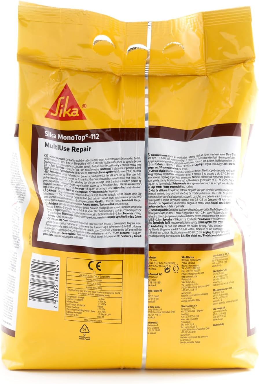 SIKA – Universalmörtel – Sika MonoTop 112 MultiUse Repair Grau – ideal für Betonreparatur – für Auss