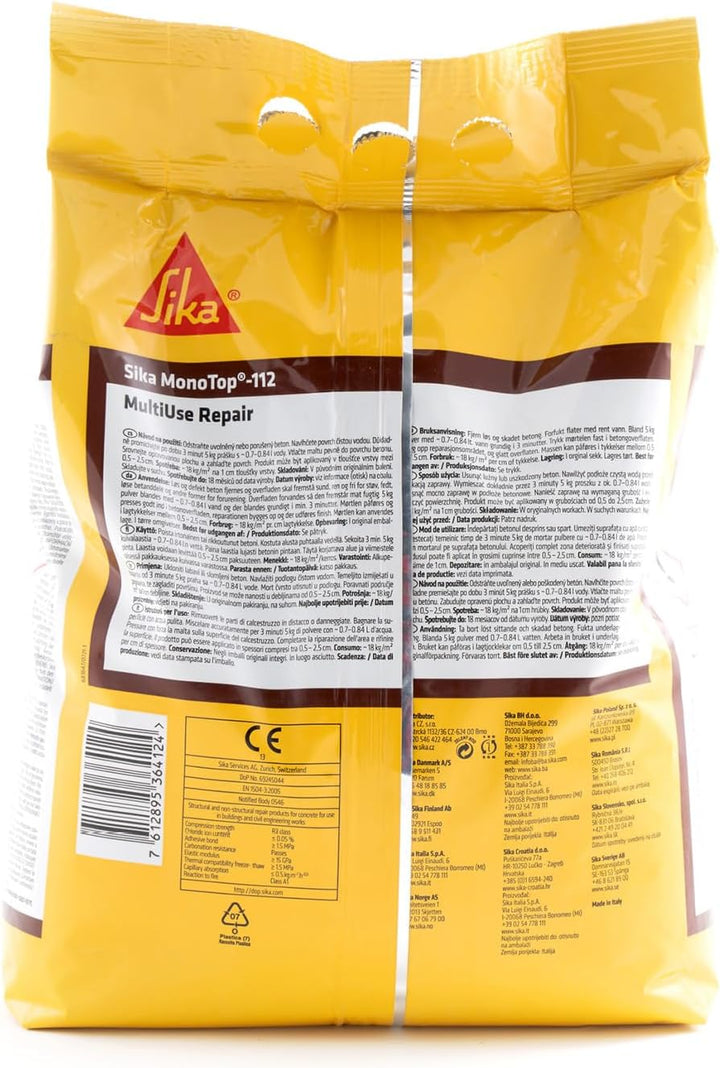 SIKA – Universalmörtel – Sika MonoTop 112 MultiUse Repair Grau – ideal für Betonreparatur – für Auss
