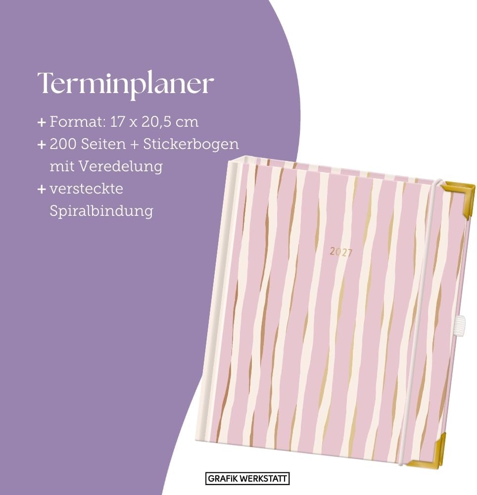 Terminplaner A5 Premium 2027 Bunt: Premium-Terminplaner, Bunt