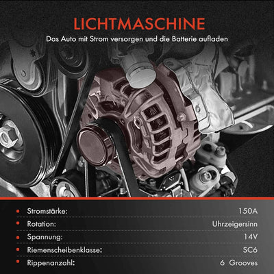 Frankberg Lichtmaschine Generator Kompatibel mit A4 8K2 8K5 B8 3.0L 3.2L 2007-2015 A5 8T3 8TA 8F7 3.