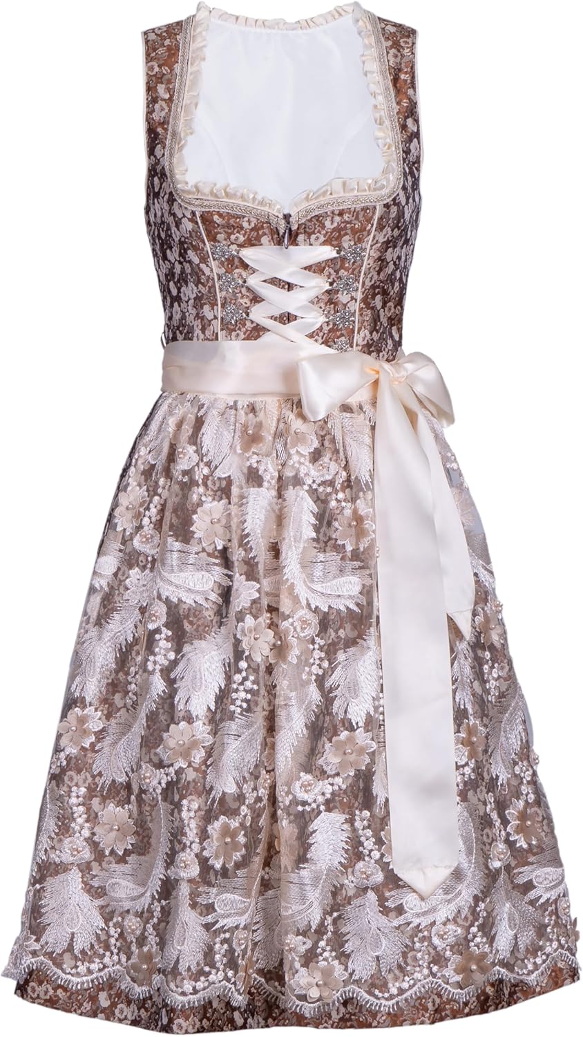 Dirndlwelle Dirndl Damen,Dirndl Schuhe Damen Elegante Kleid für Besondere Anlässe Trachtenkleid Dame