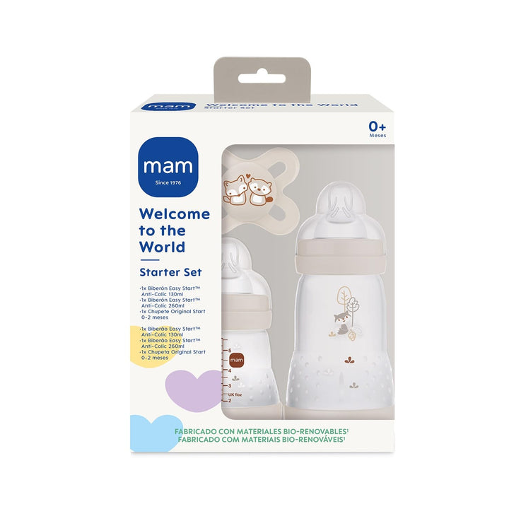MAM, Geschenkset für Neugeborene, 1 x Anti-Colic Flasche 160 ml, 1 x Anti-Colic Flasche 260 ml, 1 x