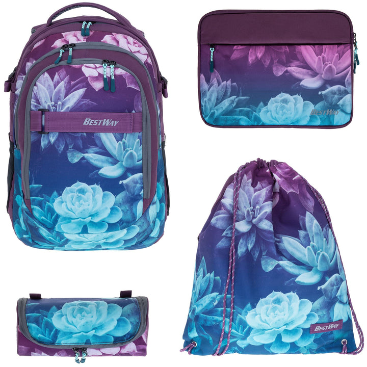 Bestway Schulrucksack 4 Teile Set Jungen Mädchen Evolution Packer Evo Schulmappe Rucksack Schultasch