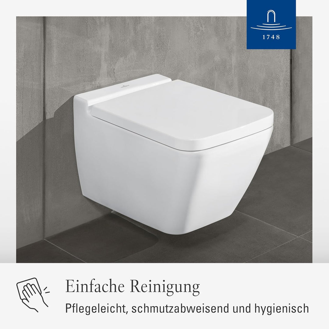 Villeroy & Boch Finion WC-Sitz - Toilettendeckel mit Absenkautomatik - Abnehmbarer, bruchsicherer To