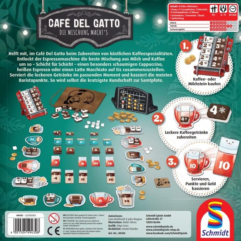 Schmidt Spiele 49430 Café del Gatto, Familienspiel, Party und Actionspiel, Normal