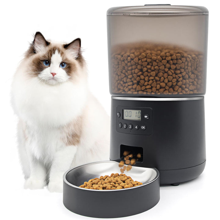 Futterautomat Katze, Automatischer Futterspender mit Timer – 4L grosses Fassungsvermögen, Programmie