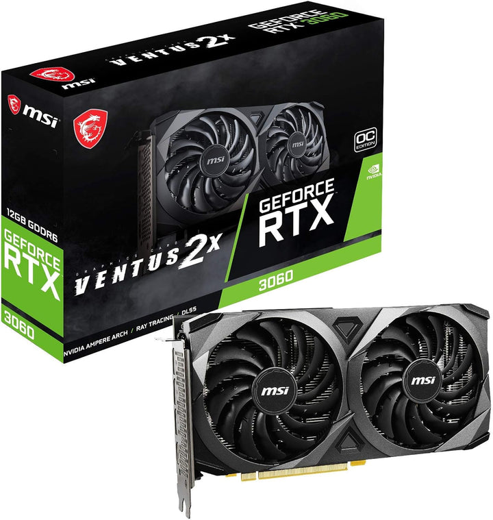 MSI GeForce RTX 3060 VENTUS 2X 12G OC, Gaming Grafikkarte - NVIDIA RTX 3060, 12GB GDDR6 Speicher, 19