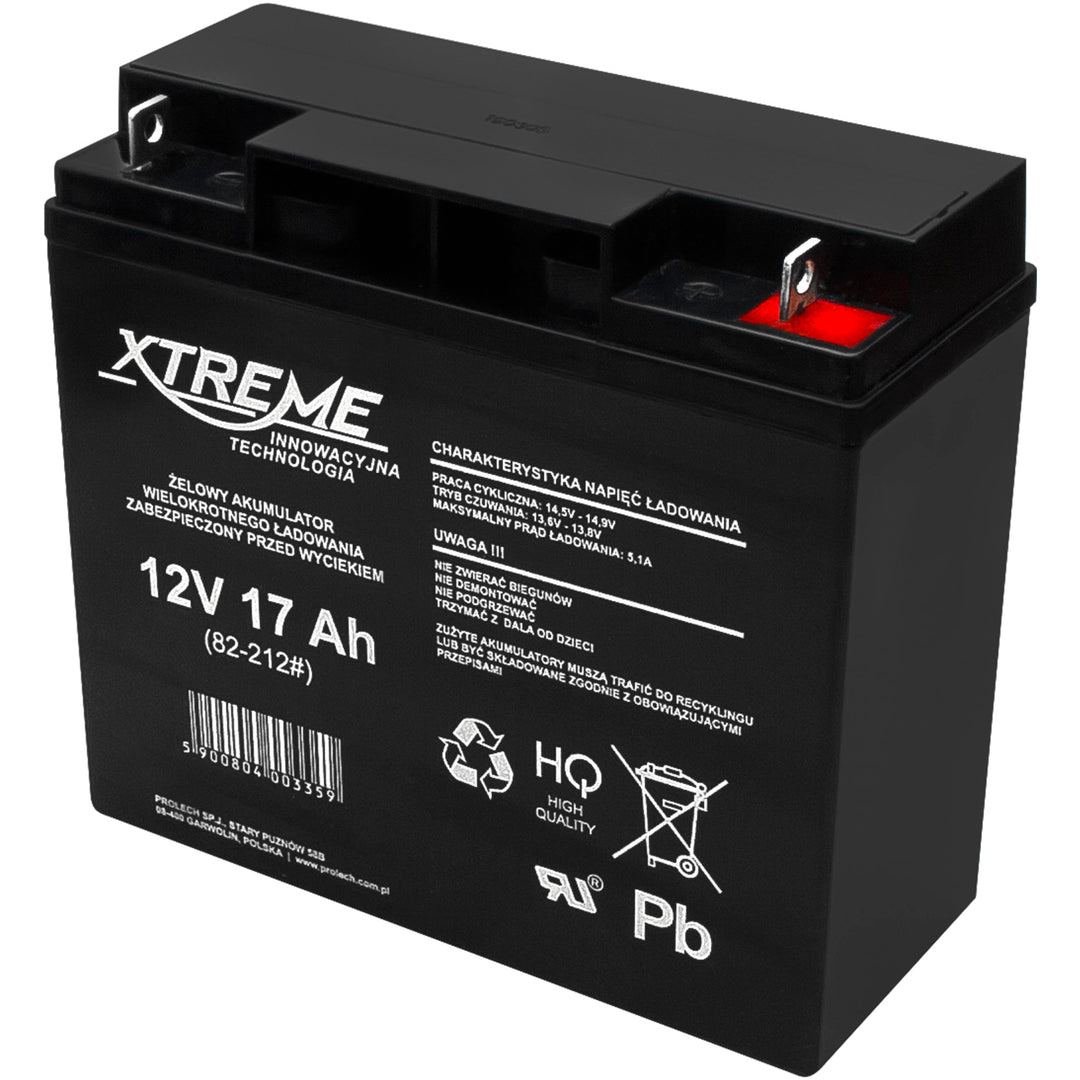 Xtreme Blei-Akku Gel Battery Lead Acid Battery Batterie Akku (12V 17Ah)