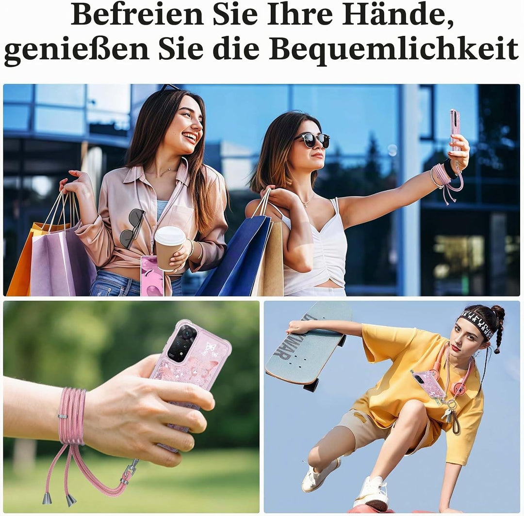 Handykette für Xiaomi Redmi Note 12 Pro 4G Hülle mit Band, Handyhülle für Redmi Note 11 Pro/Pro+ Gli