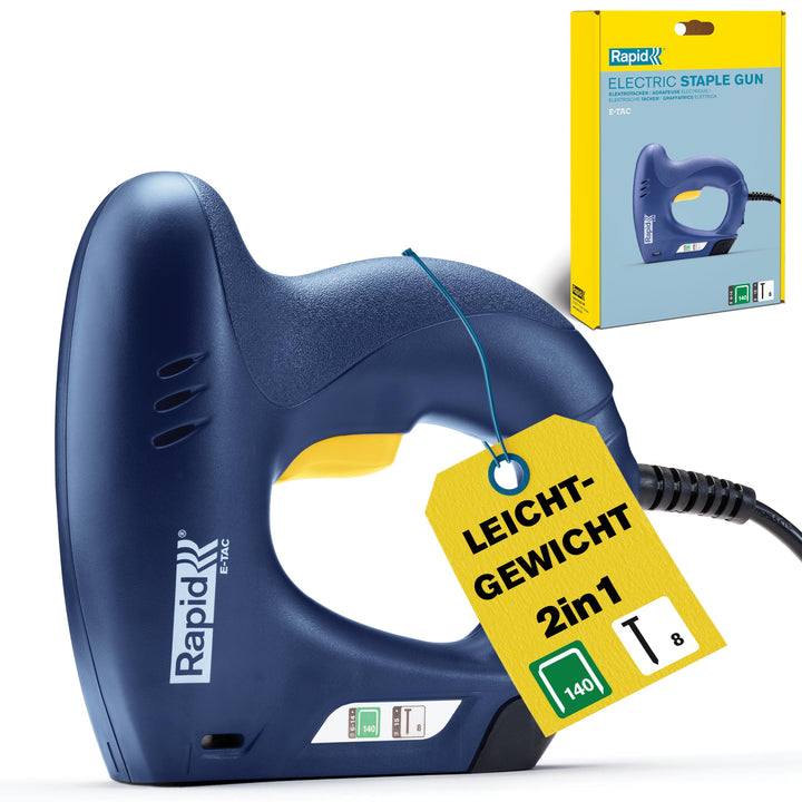 Rapid E-Tac Elektrotacker & Nagler für Holz, Polsterung & Heimwerkerarbeiten - Leichtes, ergonomisch