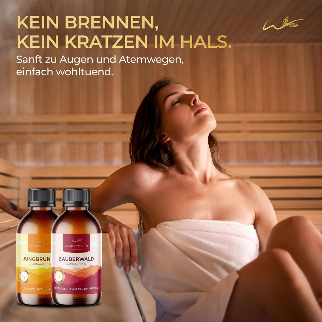 Warmwald - Saunaaufguss - Sauna Aufgussmittel mit natürlichen ätherischen Ölen - Saunaöl - Saunaduft