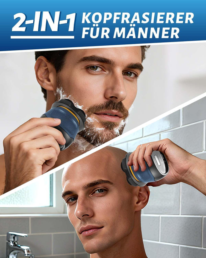 Glatzen Rasierer Herren, 2026 Verbessert Glatzenrasierer 6D mit Magnetischen Scherkopf, IPX7 Wasserd
