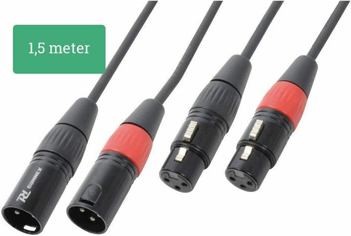 PD Connex Kabel 2x XLR-Stecker - Buchse 1,5 m Schwarz 1,5 Meter, 1,5 Meter