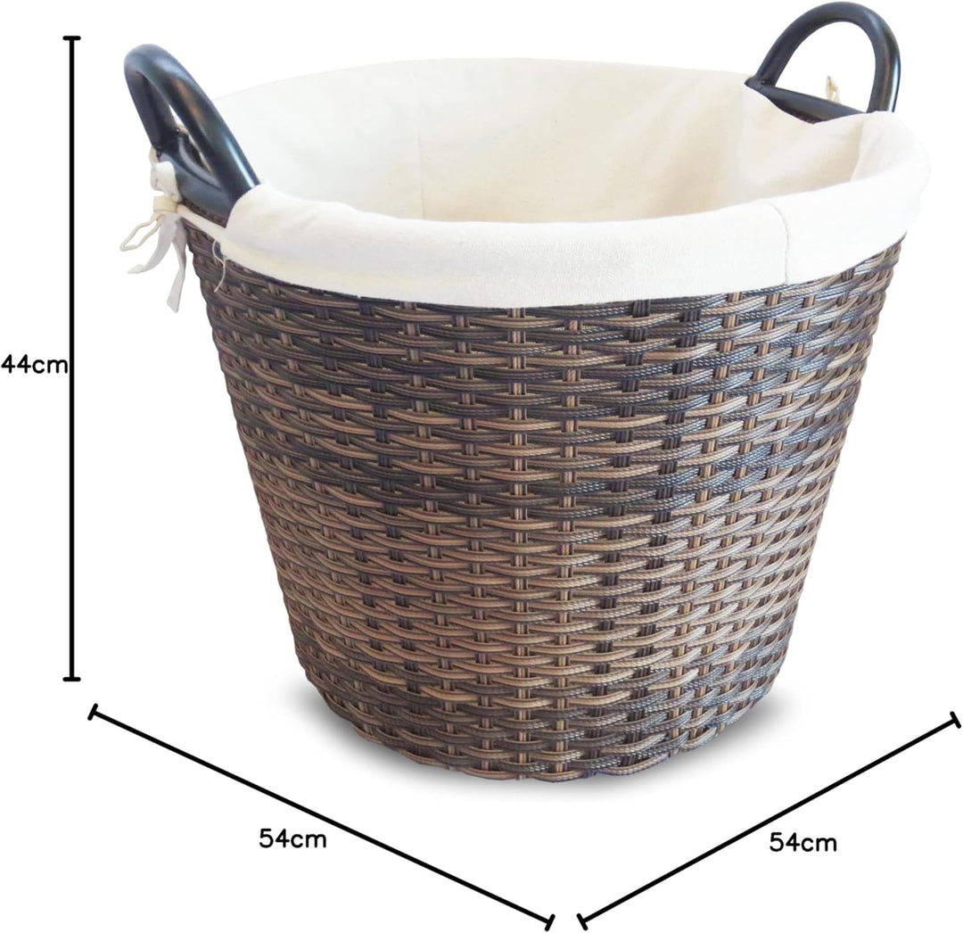 HABAU Feuerholzkorb mit Metallrahmen, braun, 54 x 44 cm