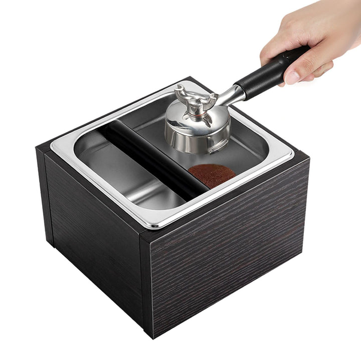 Abklopfbehälter Abschlagbehälter Abnehmbarer Espresso-Klopfbox, Edelstahl Kaffeesatz Pucks Klopfbox