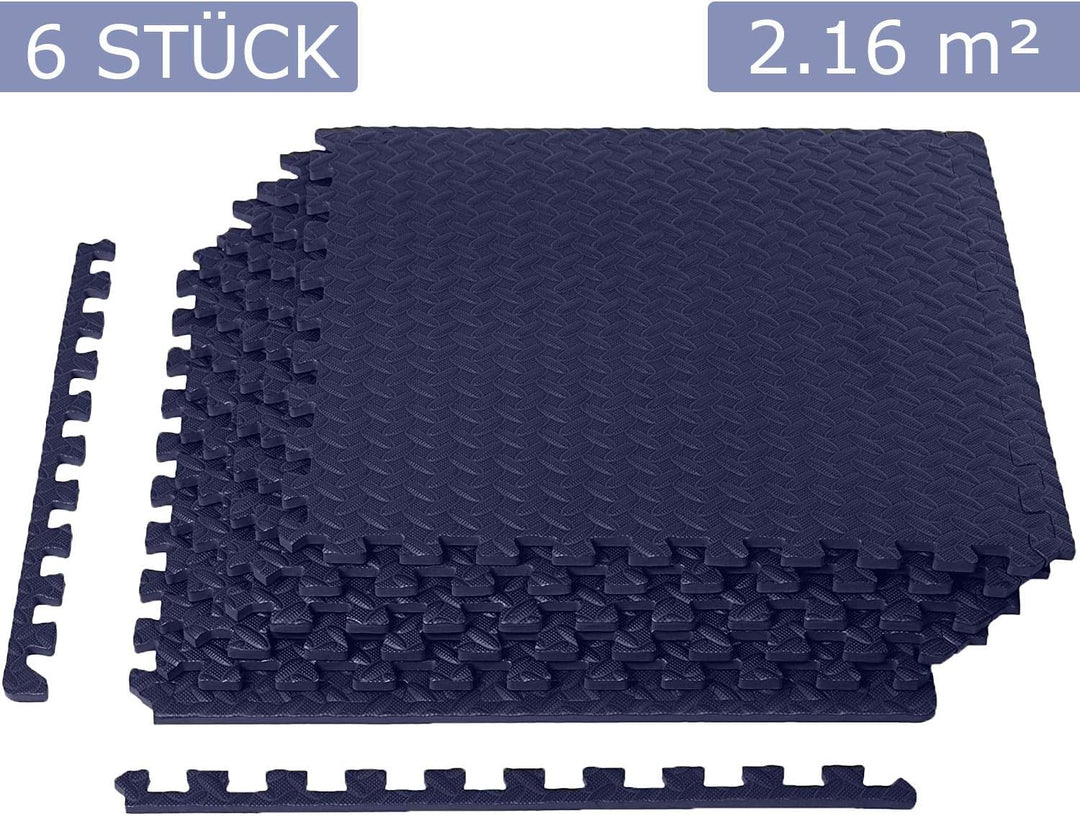 Meisterhome - 60x60x1cm - 6 Stuck - 2.16 m² -Tardis blue Schutzmatten Set Puzzlematte Bodenschutz Ma