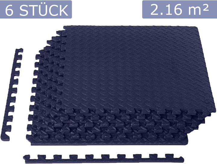 Meisterhome - 60x60x1cm - 6 Stuck - 2.16 m² -Tardis blue Schutzmatten Set Puzzlematte Bodenschutz Ma