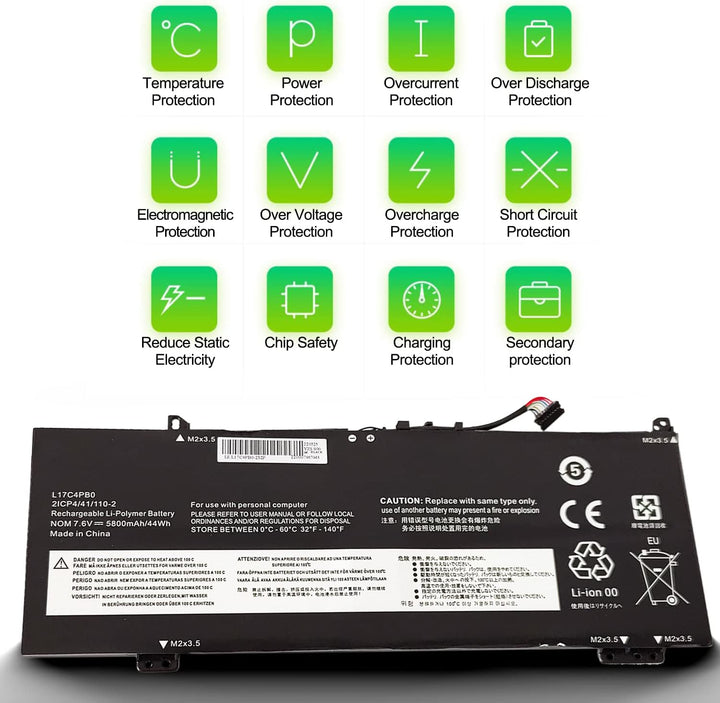 FengWings® L17C4PB0 L17M4PB0 Akku 7.6V 5800mAh, L17C4PB0 L17M4PB0 L17C4PB0, Kompatibel mit Laptop Le