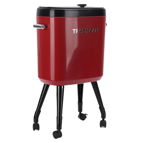 Luocute Hoher Mülleimer, 15 L, Grosses Fassungsvermögen, Schmaler Mülleimer mit Radbeinen und Aufsch