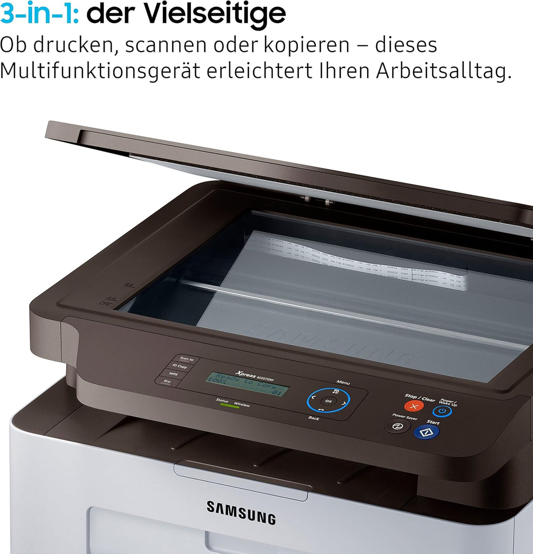 Samsung Xpress SL-M2070W , Monochrom /XEC Laser Multifunktionsgerät (Drucken, scannen, kopieren, WLA