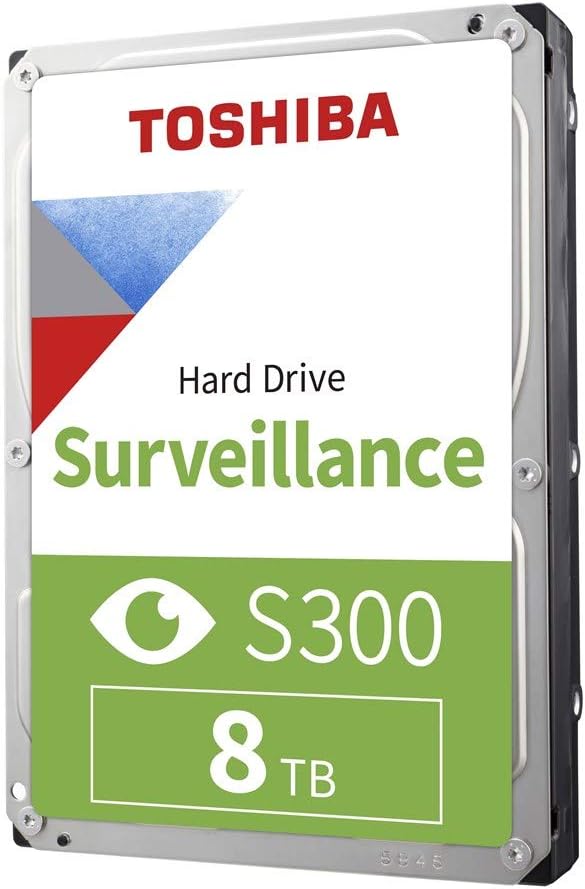 Toshiba 8TB S300 Surveillance HDD - 3.5' SATA Internal Hard Drive Supports up to 64 HD cameras at a