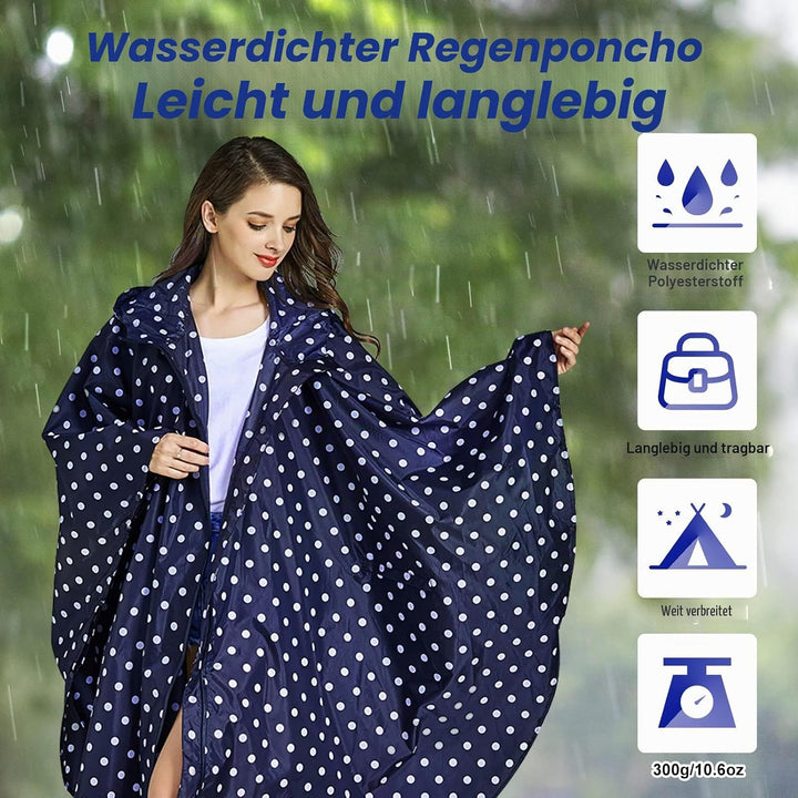 LAMA Mode Regenponcho Unisex Regenmantel Atmungsaktiv Regencape Leicht Regenjacke Regenschutzbekleid