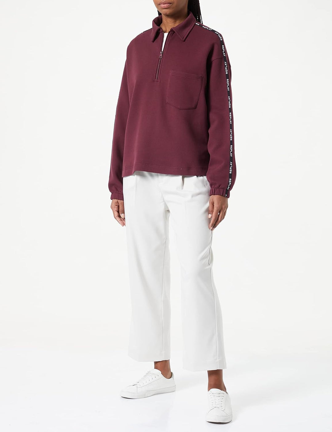 Replay Damen Sweatshirt L 459 Burgundy, L 459 Burgundy