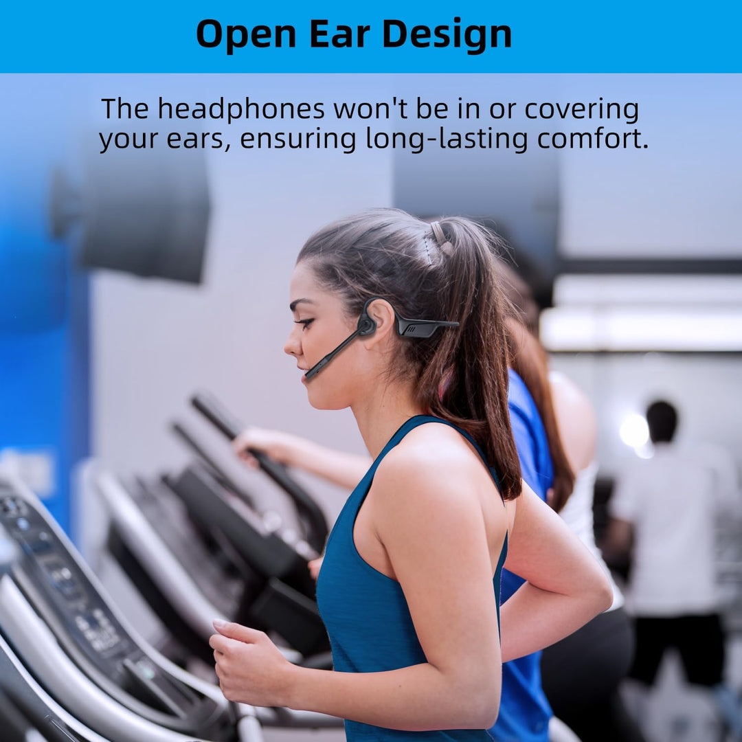 ZIOCOM Kopfhörer mit Luftleitung, Open-Ear-Kopfhörer mit Mikrofon und Geräuschunterdrückung, aptX-LL