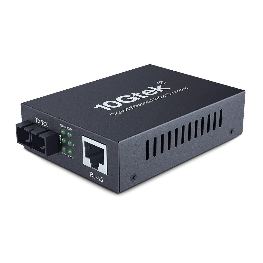 H!Fiber.com Gigabit Ethernet LWL Medienkonverter, 1.25Gb/s Singlemode Dual SC Transceiver, 10/100/10