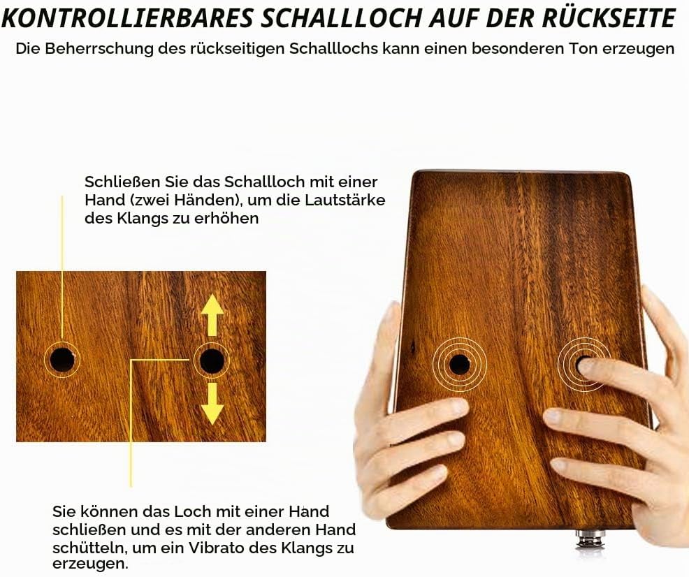 Alnicov Acacia EQ Kalimba mit 17 Tasten, elektrischer Finger-Daumen-Klavier Eingebauter Tonabnehmer