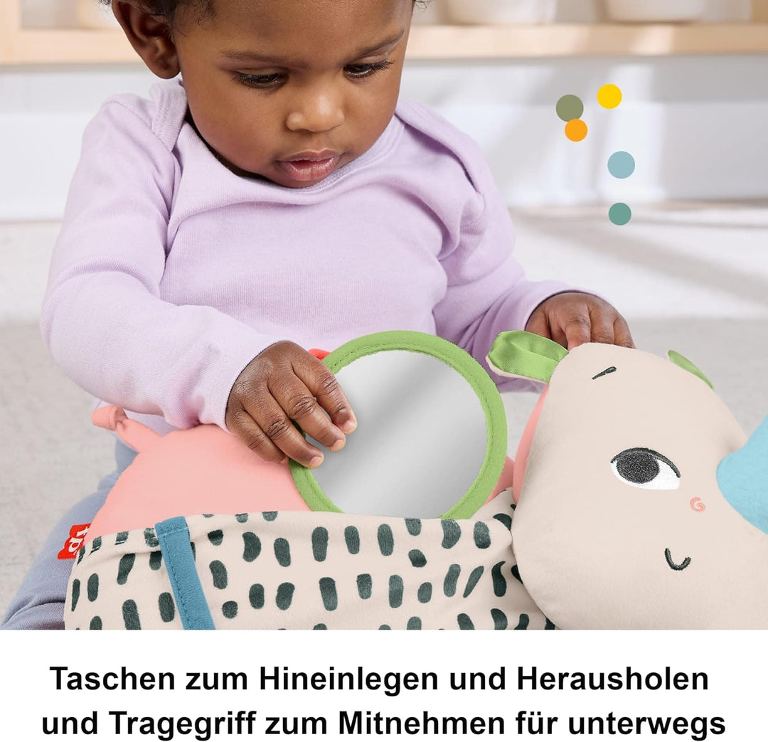 Fisher-Price Spielzeug für Neugeborene Planet Friends Neugieriges Bauchlage-Nashorn Plüschtier mit s