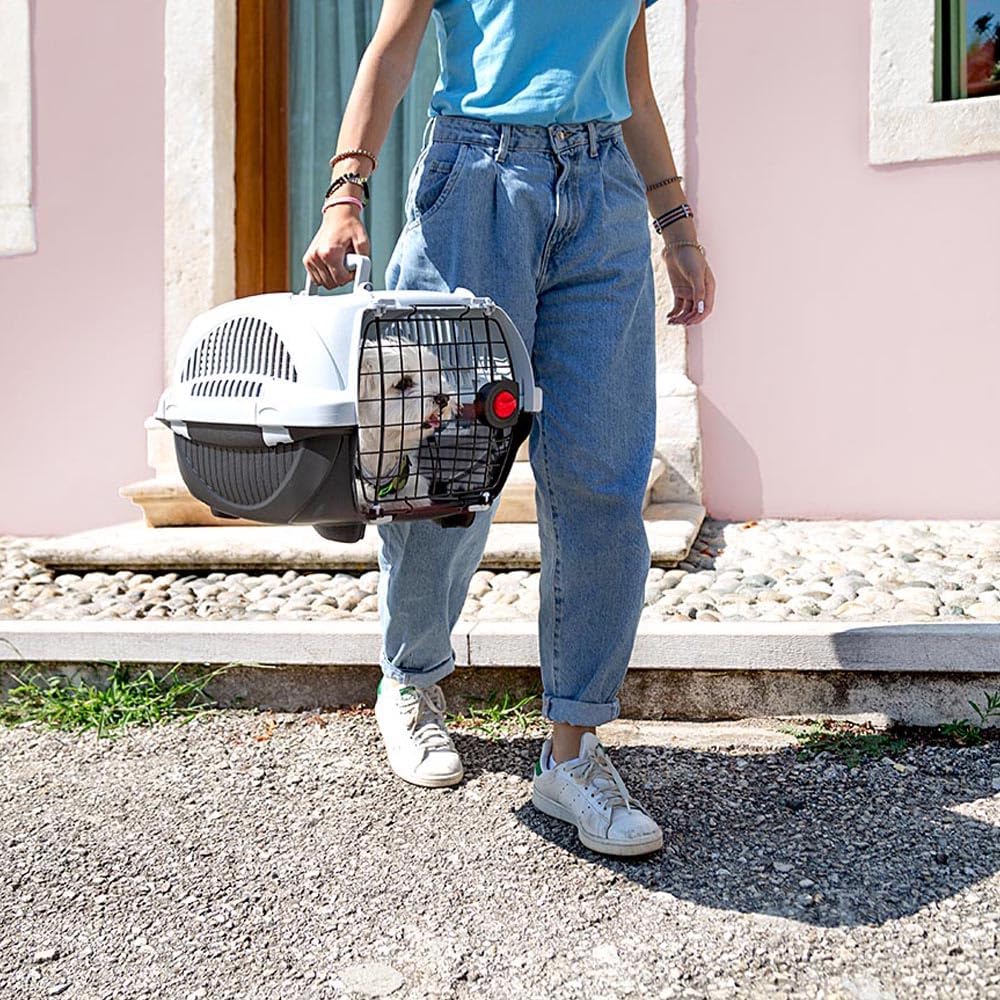 Ferplast Transportbox für Haustiere Hundebox für kleine Hunde und Katzen Atlas deluxe 10 Open, Trans