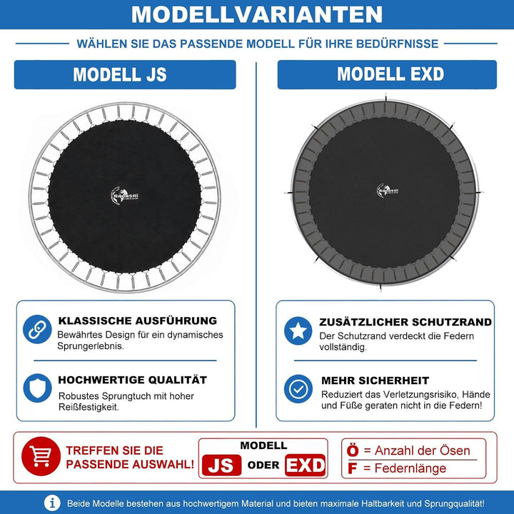 Baunsal® Trampolin Sprungtuch Ø 183 185 244 250 275 277 300 305 366 370 335 337 396 400 427 430 457