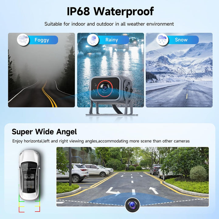 Digitale Wired Rückfahrkamera 5 Kamera kit mit 10.1 Zoll IPS Monitor mit 5M+15M Kabel, Rückfahrkamer