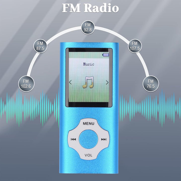 Bluetooth-MP3-Player, 1,8-Zoll-Farbbildschirm, MP3-MP4-Player, Tragbarer Musik-Player, Unterstützt B